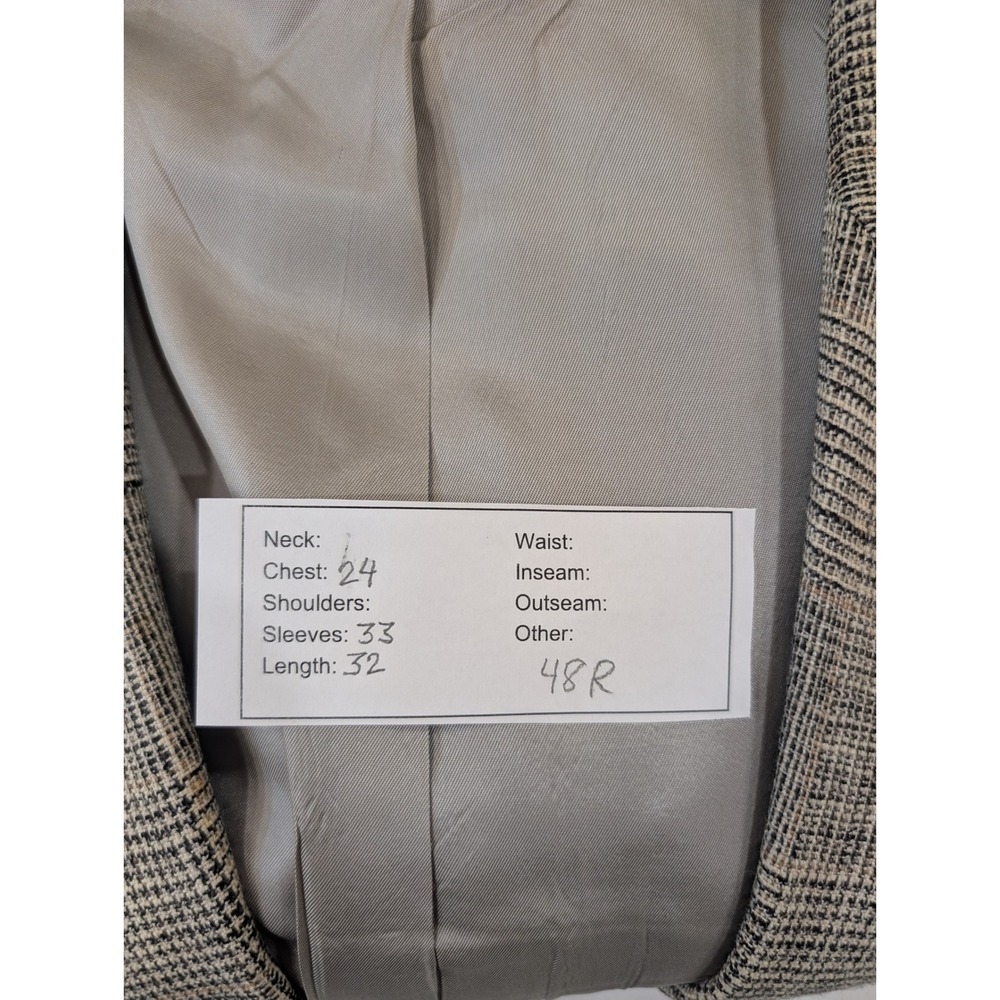 Robert Simon Parisian Mens Plaid Blazer Sport Coat Jacket Union Made‎ USA 48R - Picture 9 of 9